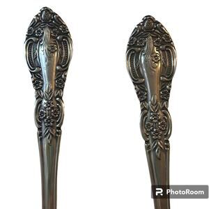 Springtime Pattern Salad Servers Stainless Steel 10 in Flatware Japan Made